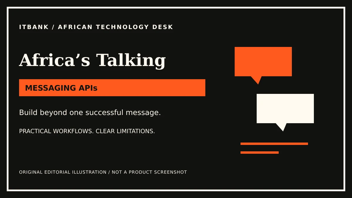 Original conceptual ITBank illustration for Africa’s Talking: messaging apis; not a product screenshot.