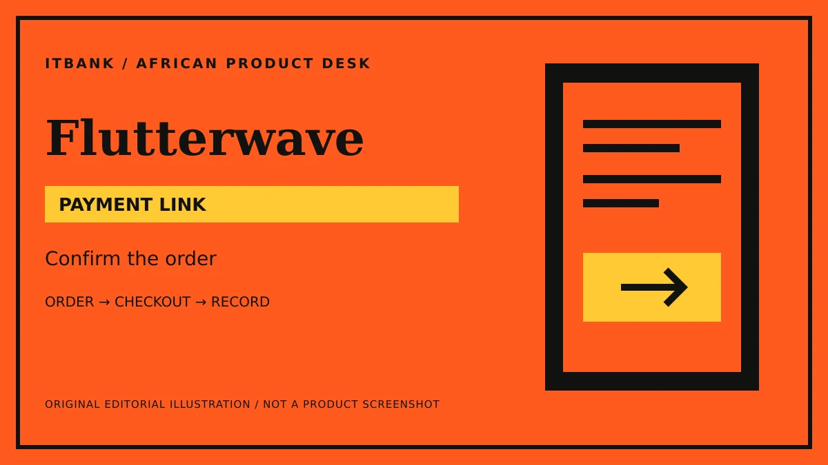Original ITBank illustration for Flutterwave: payment link; conceptual artwork, not a product interface.