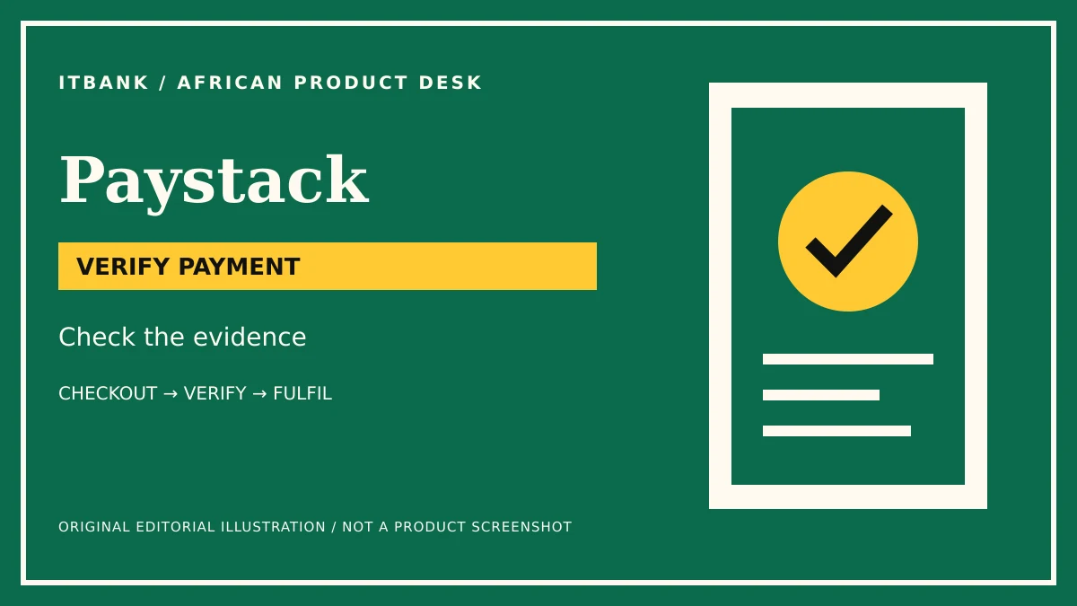 Original ITBank illustration for Paystack: payment workflow; conceptual artwork, not a product interface.
